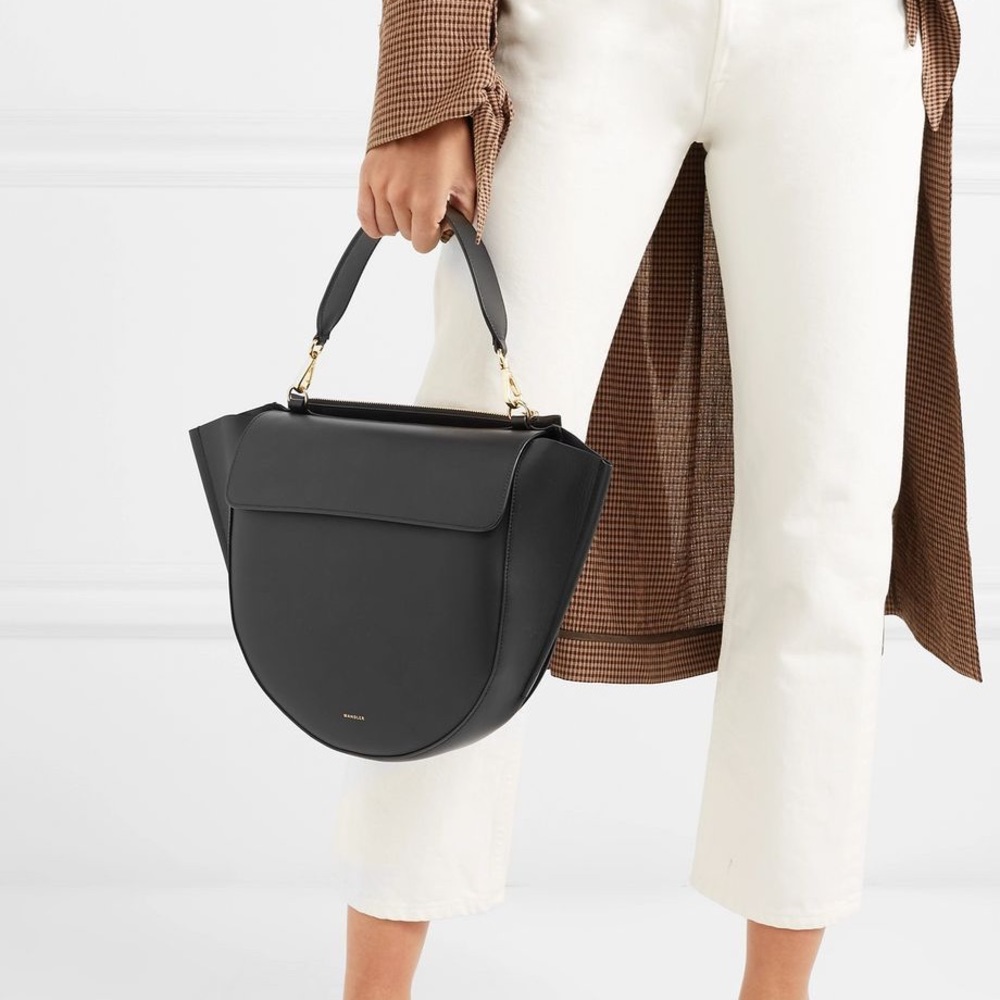 Wandler Hortensia Black Logo Embossed Shoulder Bag